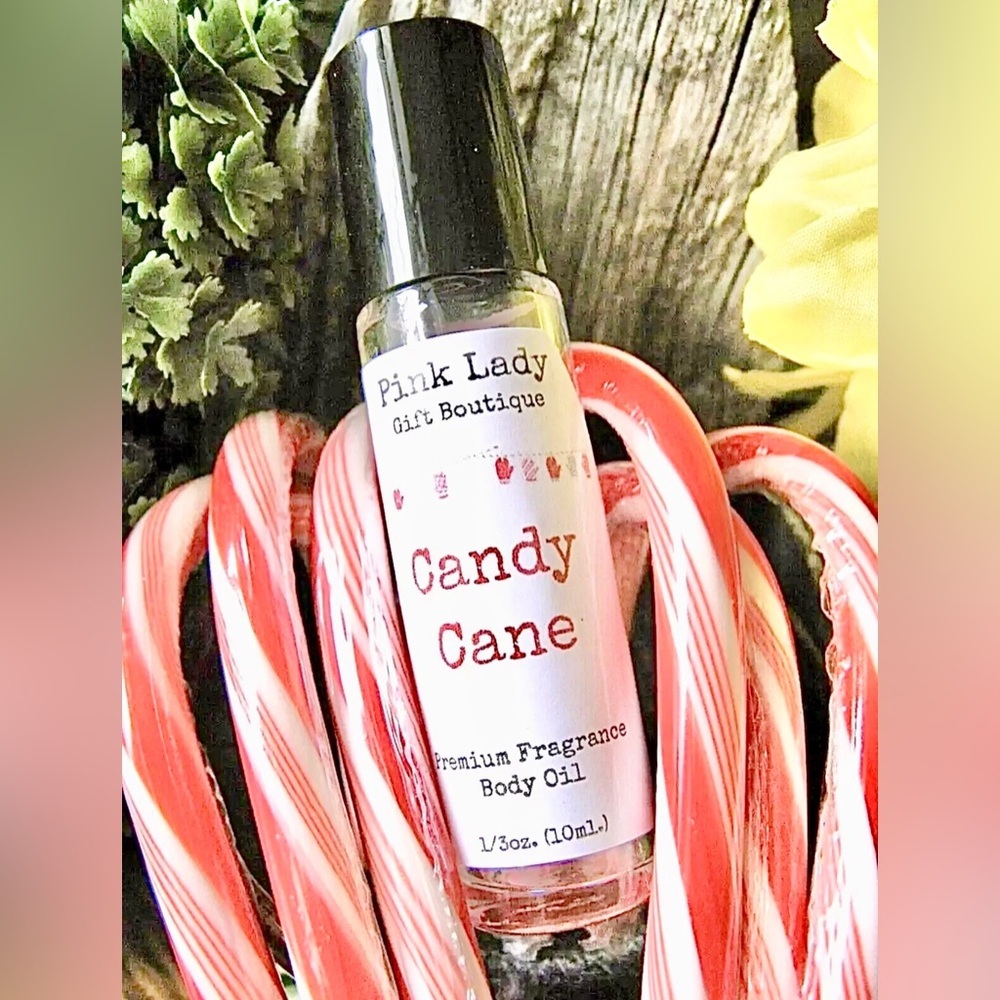 New Christmas Candy Cane Fragrance Body Oil Roller Ball Bottle 1/3oz